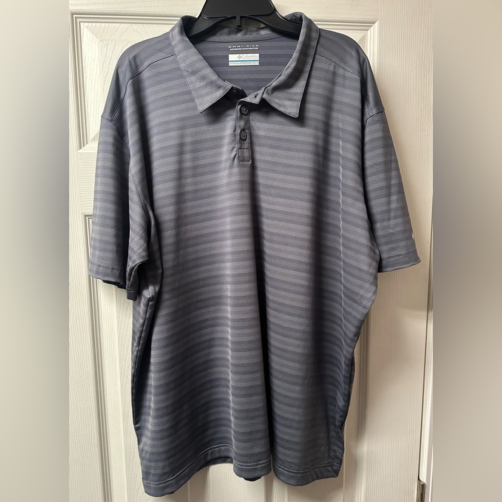 Columbia Omni Wick Men's Gray Polo Shirt Polyester Size XL
